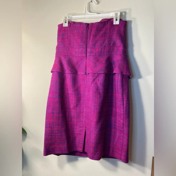 TRINA TURK||  Silk FUCHSIA STRAPLESS TWEED Mini  DRESS, Holiday dress! - Picture 7 of 7